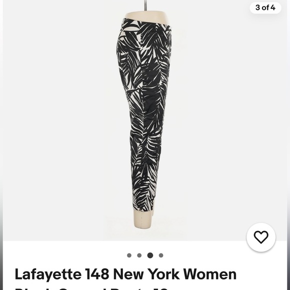 Black and White Leaf Print Pants - Picture 2 of 6